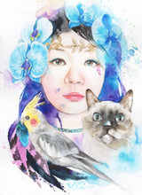 Load image into Gallery viewer, Watercolour Pet and Owner Portrait